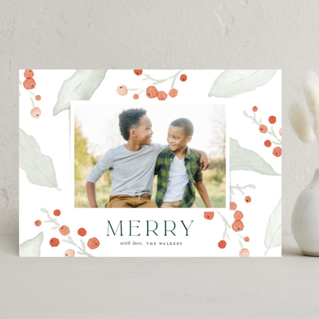 "Frosty Days" - Holiday Cards in Berry by Oscar and Emma - Karly Depew - Front