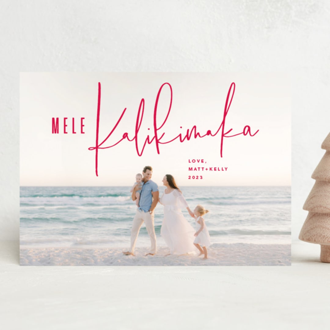 "kalikimaka greetings" - Holiday Cards in Hibiscus by Lori James - Front