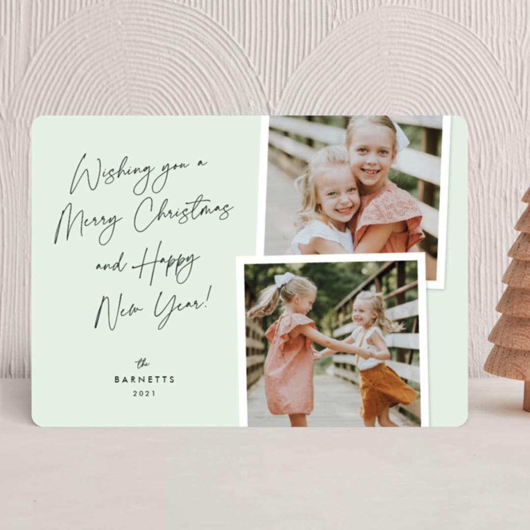 "handwritten note" - Holiday Cards in Wintergreen by Sarah Curry - Front