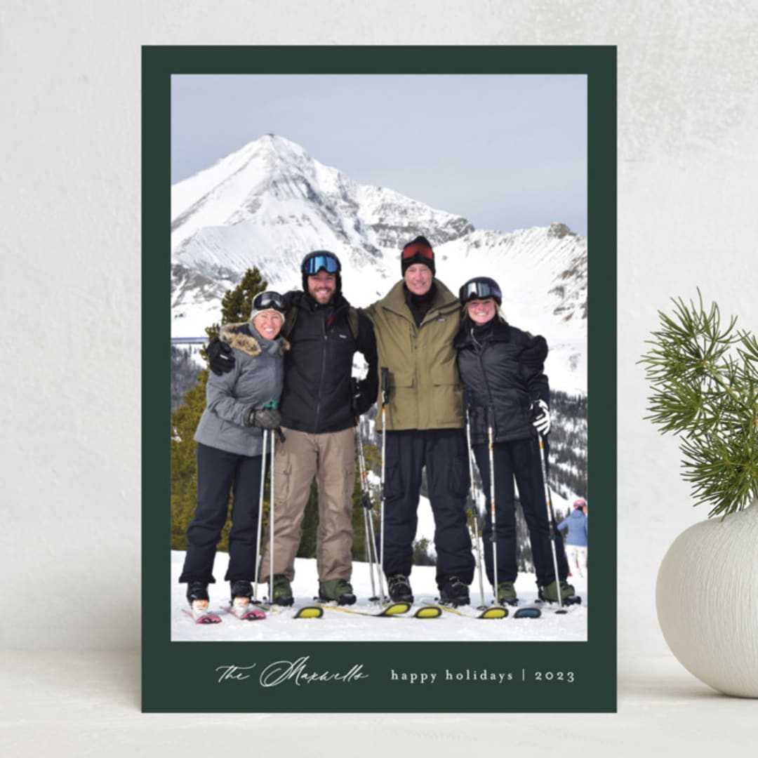 "Classic Scripted Understatement" - Holiday Cards in Forest by Jackie Crawford - Front
