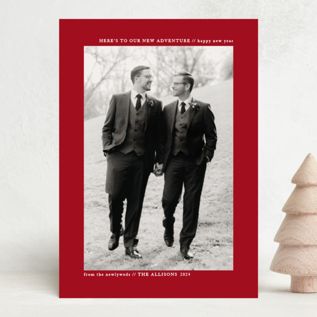 "plain and clean" - Holiday Cards in Berry by Roxanne Fay - Front