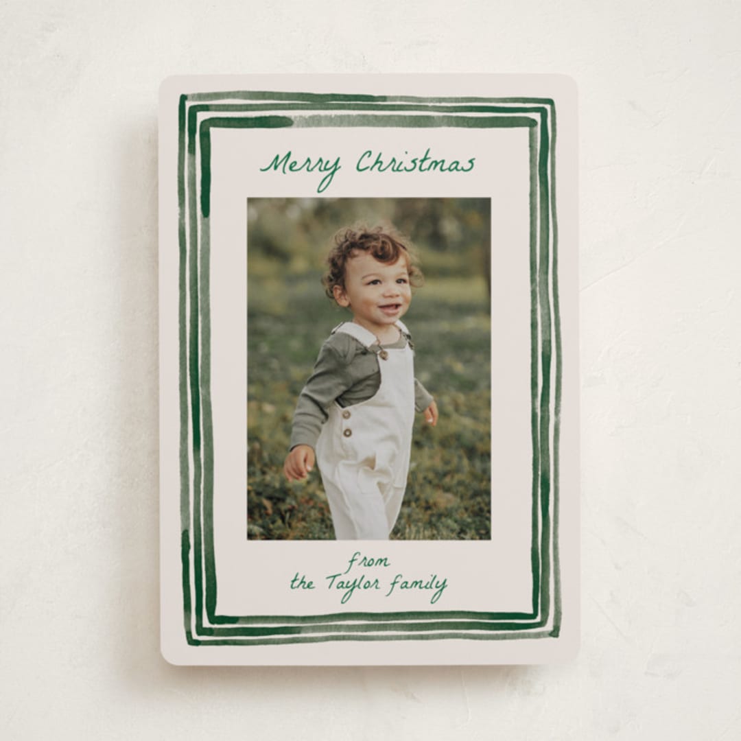 "Painted Frame Edge" - Holiday Cards in Forest by Alethea and Ruth - Front
