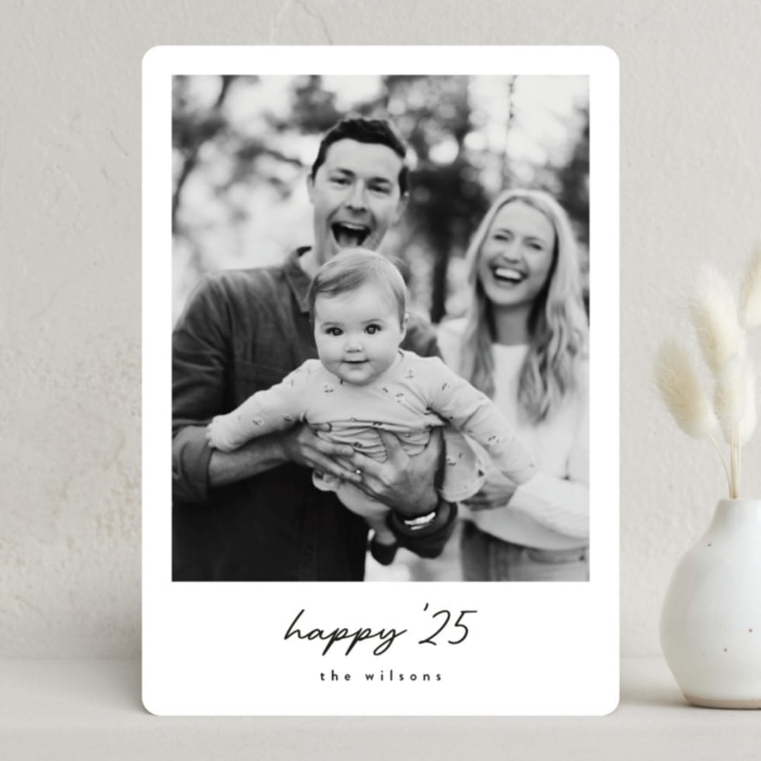 "Joyful Photo" - Holiday Cards in Ebony by Louise Kay - Front