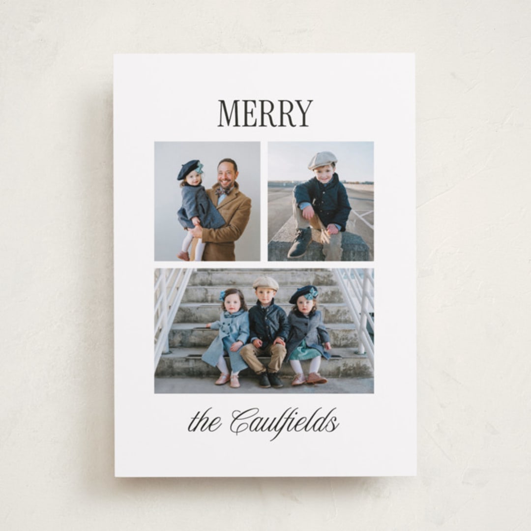 "classic merry triple" - Holiday Cards in Icicle by Kamala Nahas - Front