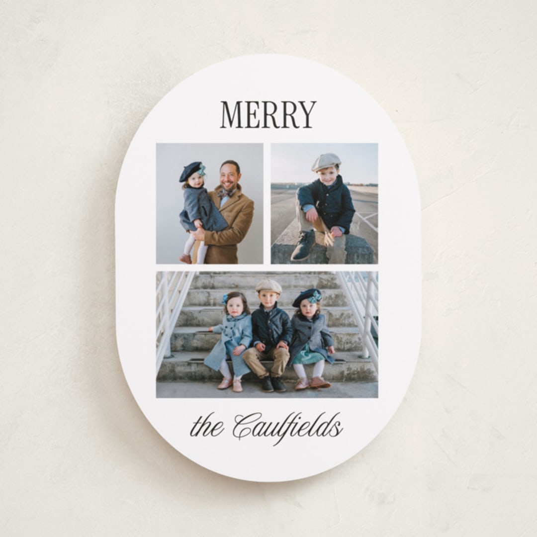 "classic merry triple" - Holiday Cards in Icicle by Kamala Nahas - Front