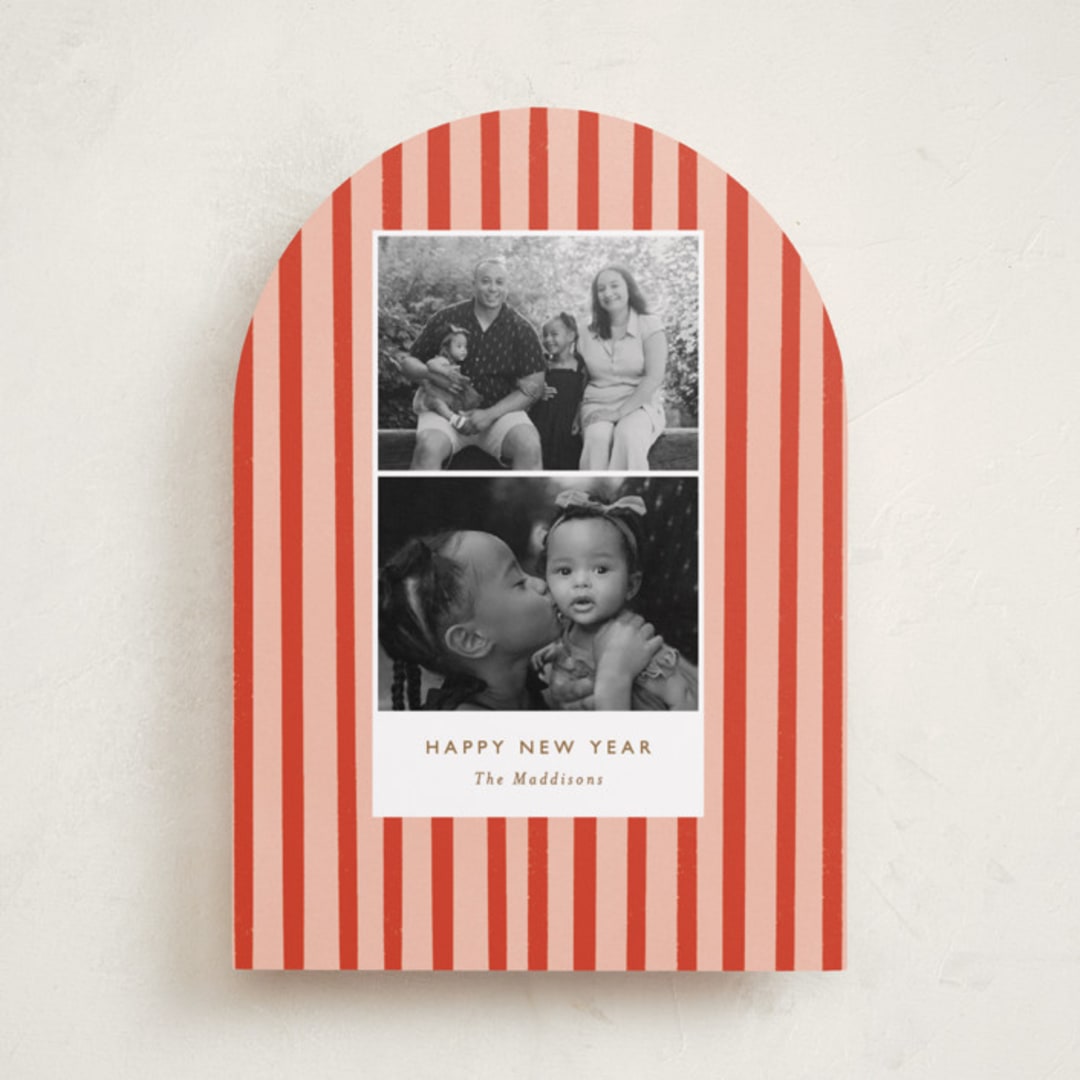 "Striped Snaps" - Holiday Cards in Candy Cane by Bethan - Front