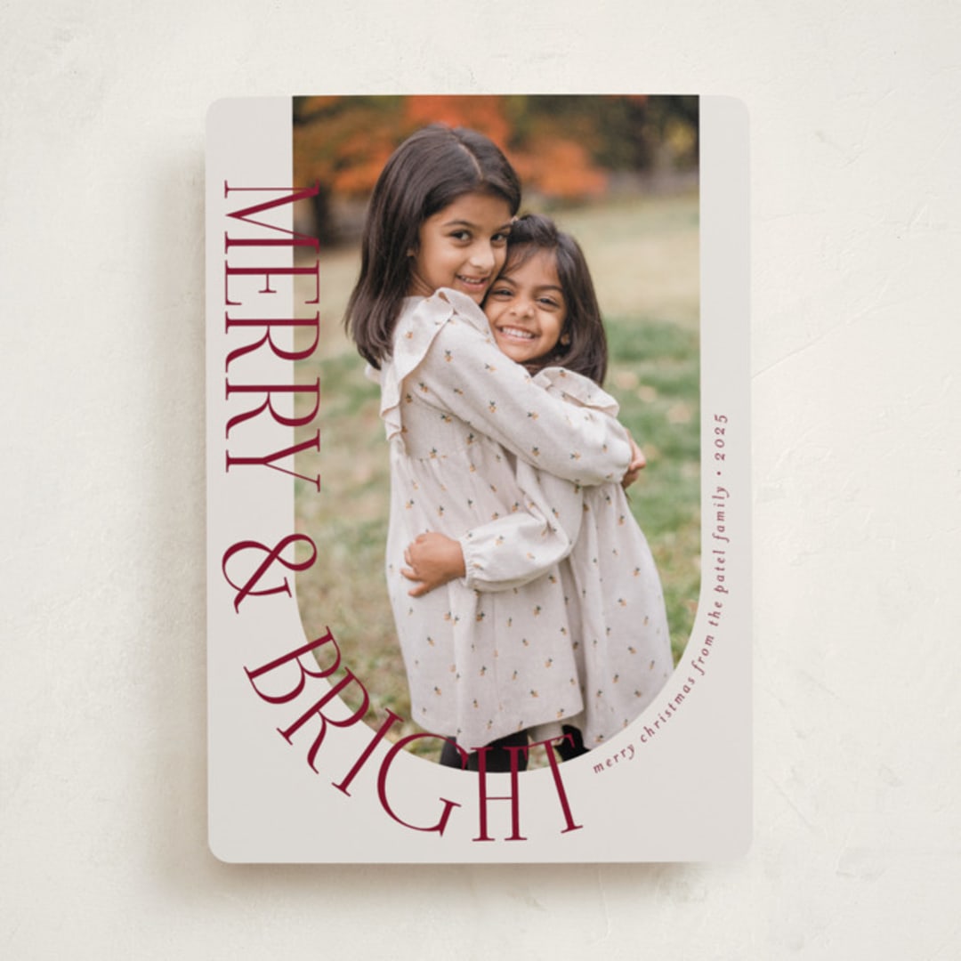 "Glory Around" - Holiday Cards in Wine by Brianne Larsen - Front