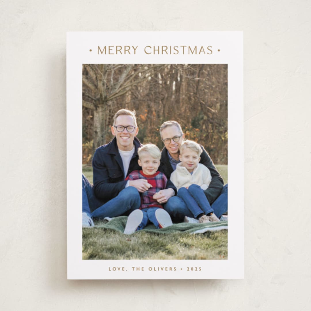 "Dotted" - Holiday Cards in Caramel by Carolyn MacLaren - Front