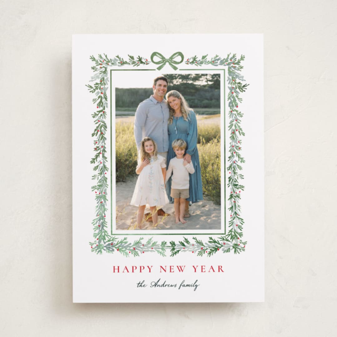 "Fir Frame" - Holiday Cards in Evergreen by Petra Kern - Front