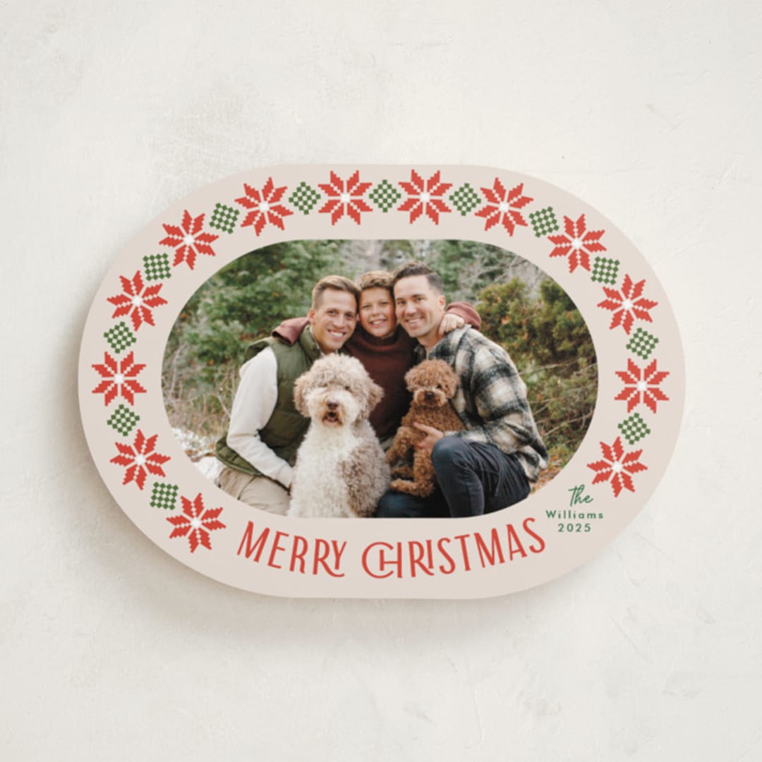 "Cozy Knit Christmas" - Holiday Cards in Linen by Karidy Walker - Front