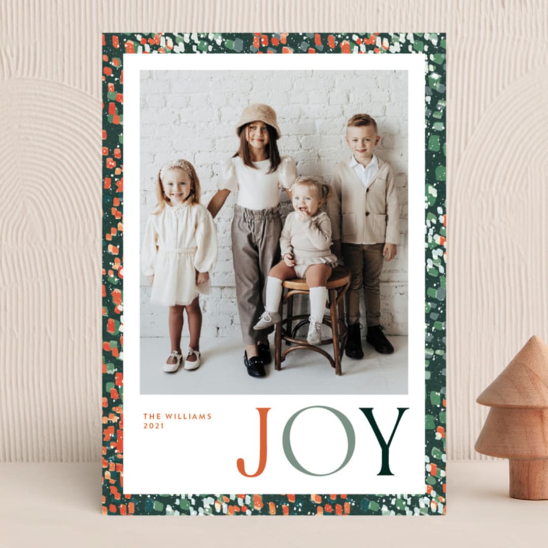"joyful dash" - Holiday Cards in Holly Berry by Robin Ott - Front