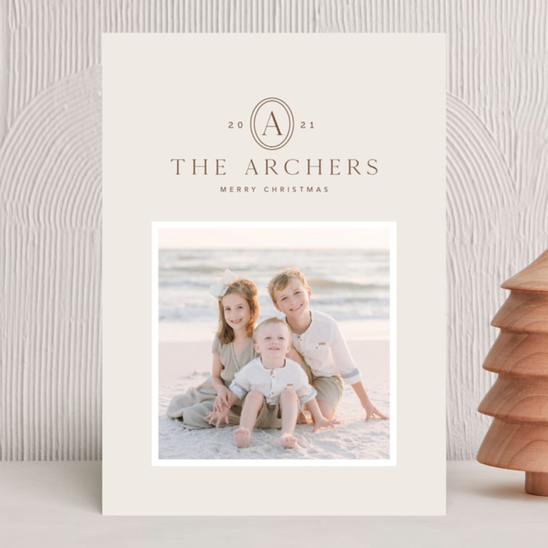"Insignia" - Holiday Cards in Sugar Cookie by Design Lotus - Front