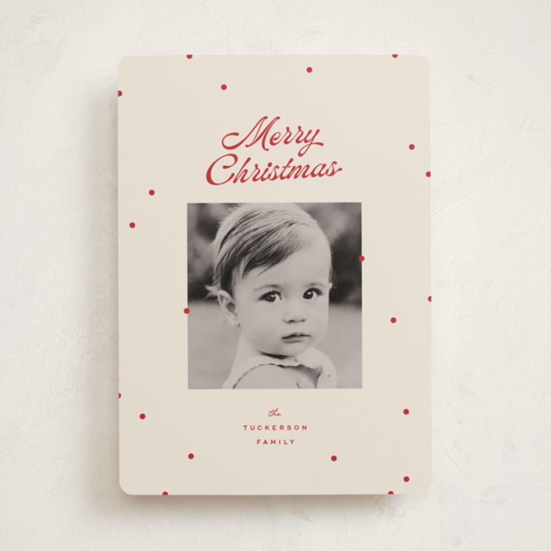 "dainty dots" - Holiday Cards in Cherry by Ellen Schlegelmilch - Front
