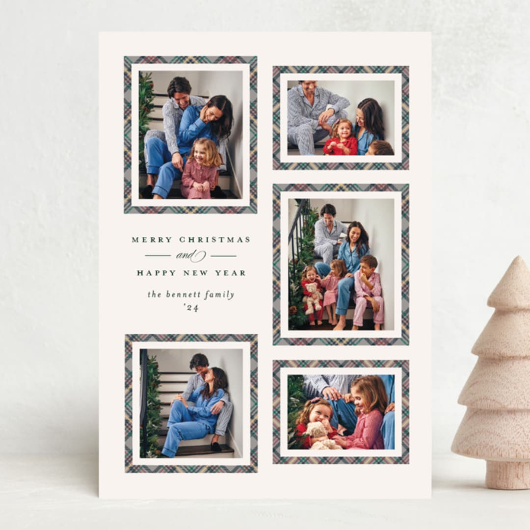 "Plaid Gallery" - Holiday Cards in Eggnog by Erica Krystek - Front