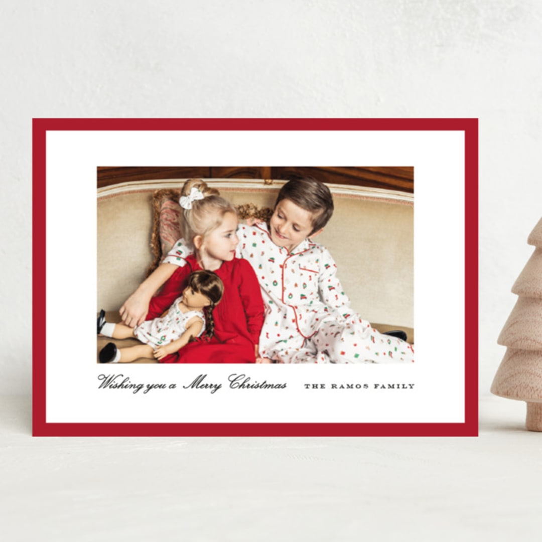 "Kennedy" - Holiday Cards in Poinsettia by Amy Kross - Front