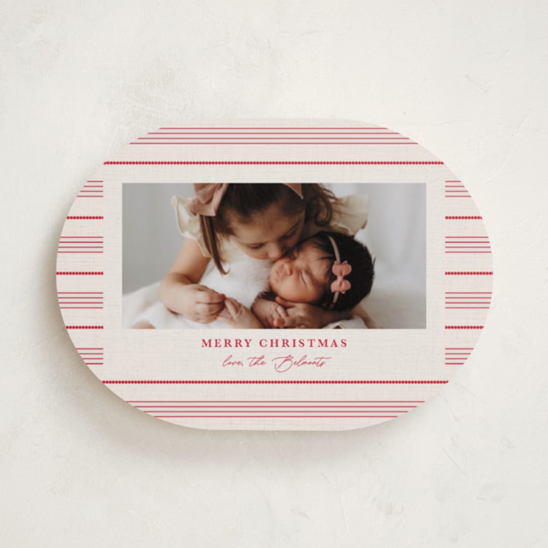 "classic weave" - Holiday Cards in Berry by Kanika Mathur - Front