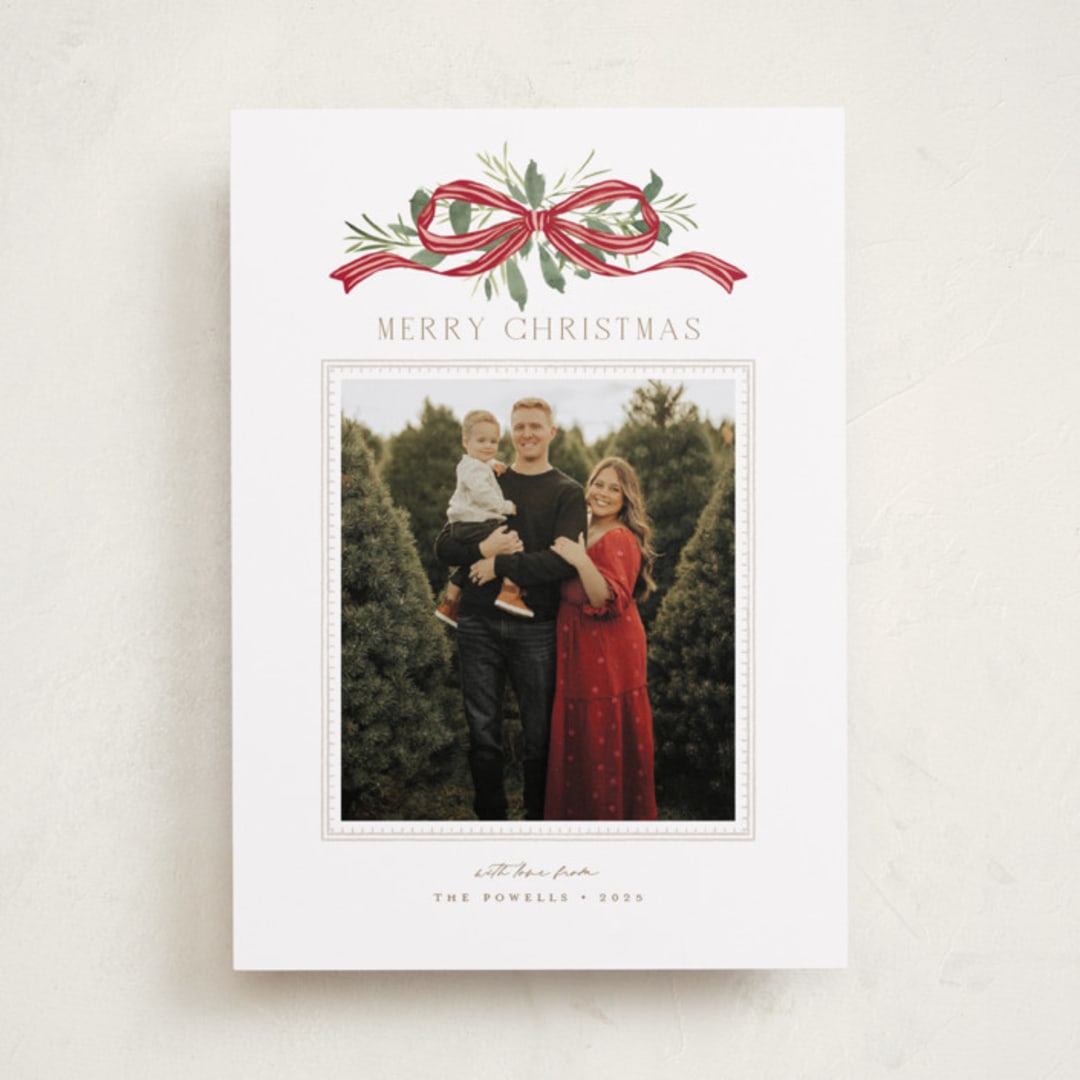 "Greenery Swag" - Holiday Cards in Santa by Everett Paper Goods - Front