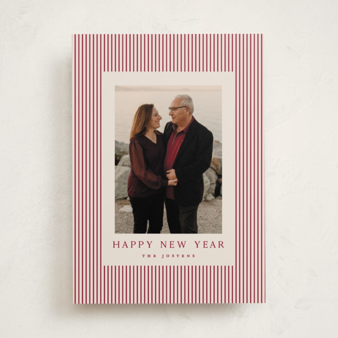 "The Prep" - Holiday Cards in Cranberry by Kristie Kern - Front