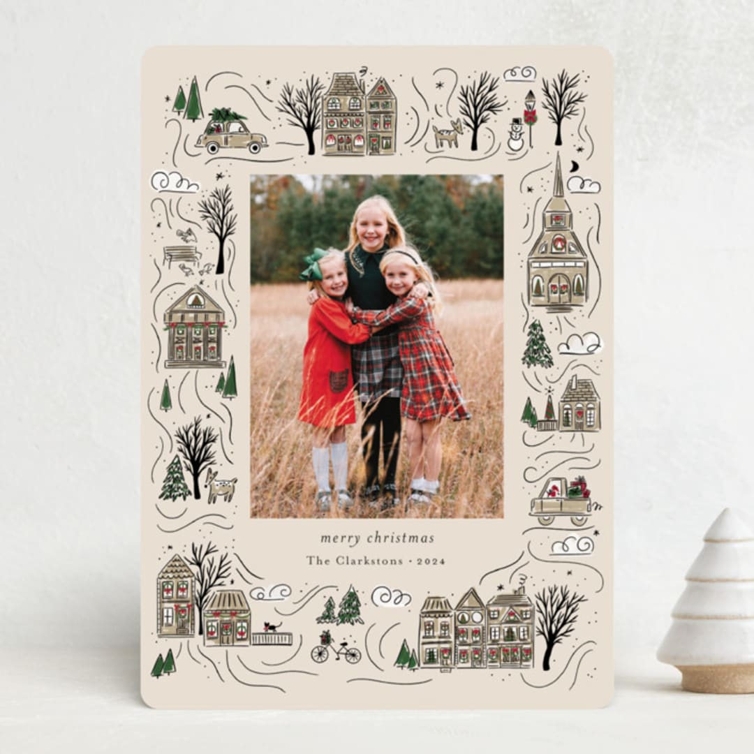 "Holiday Village" - Holiday Cards in Snicker Doodle by Cindy Reynolds - Front