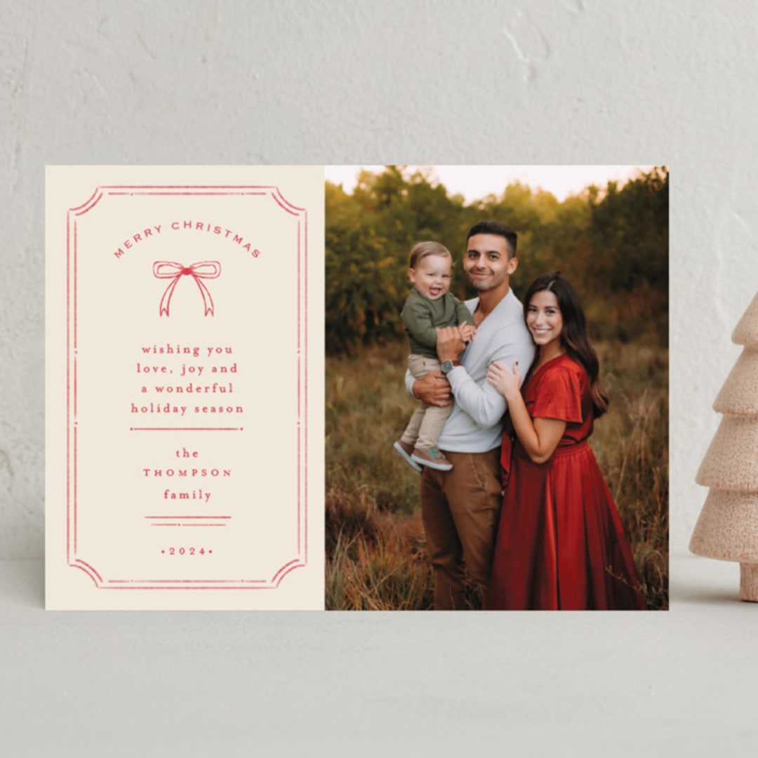 "Vintage Holiday Frame" - Holiday Cards in Candy Cane by Ashlee Townsend - Front