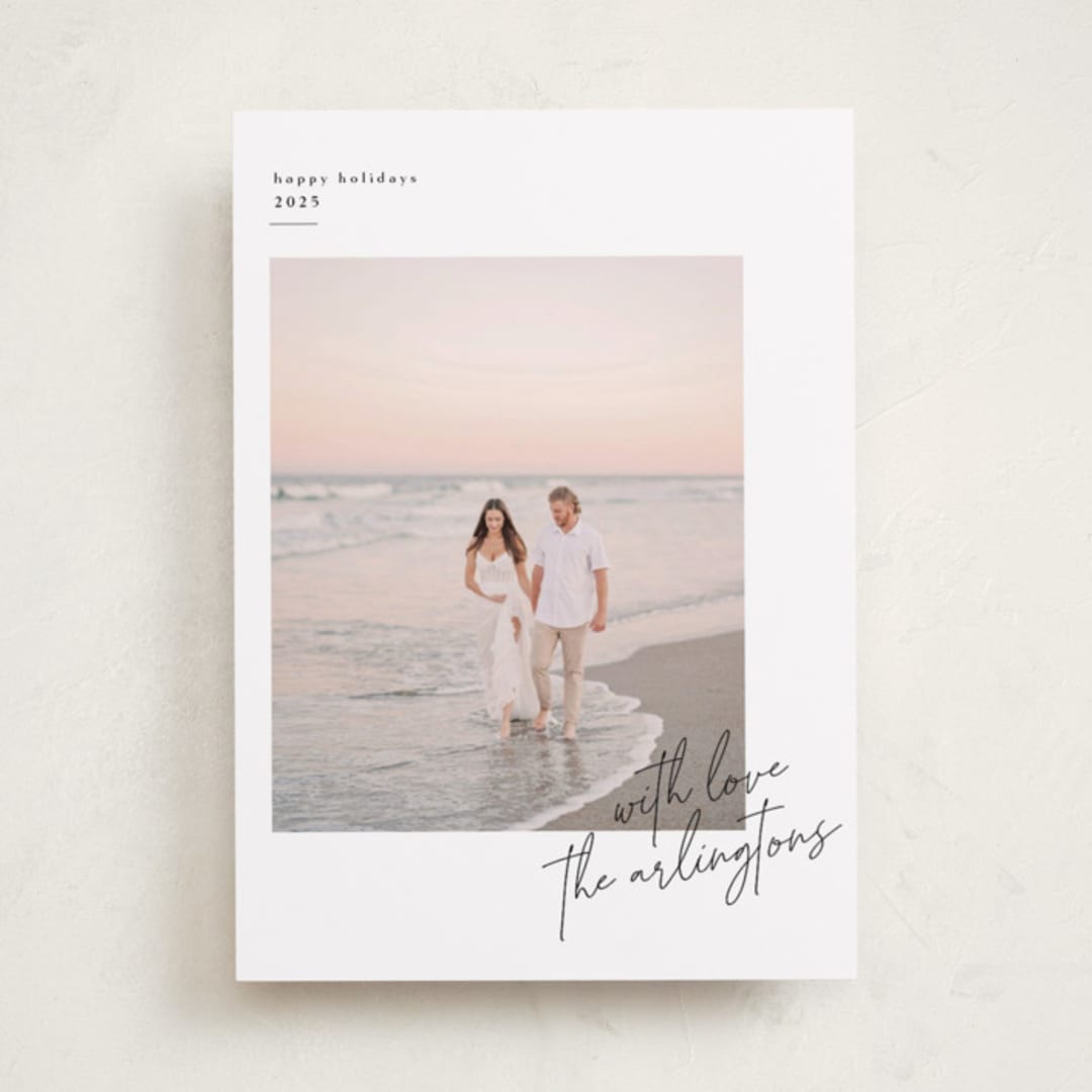 "Minimalist Signature" - Holiday Cards in Coal by Kelly Schmidt - Front