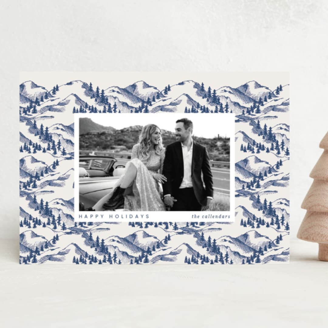 "Hills and Glens" - Holiday Cards in Navy by Anna Black - Front