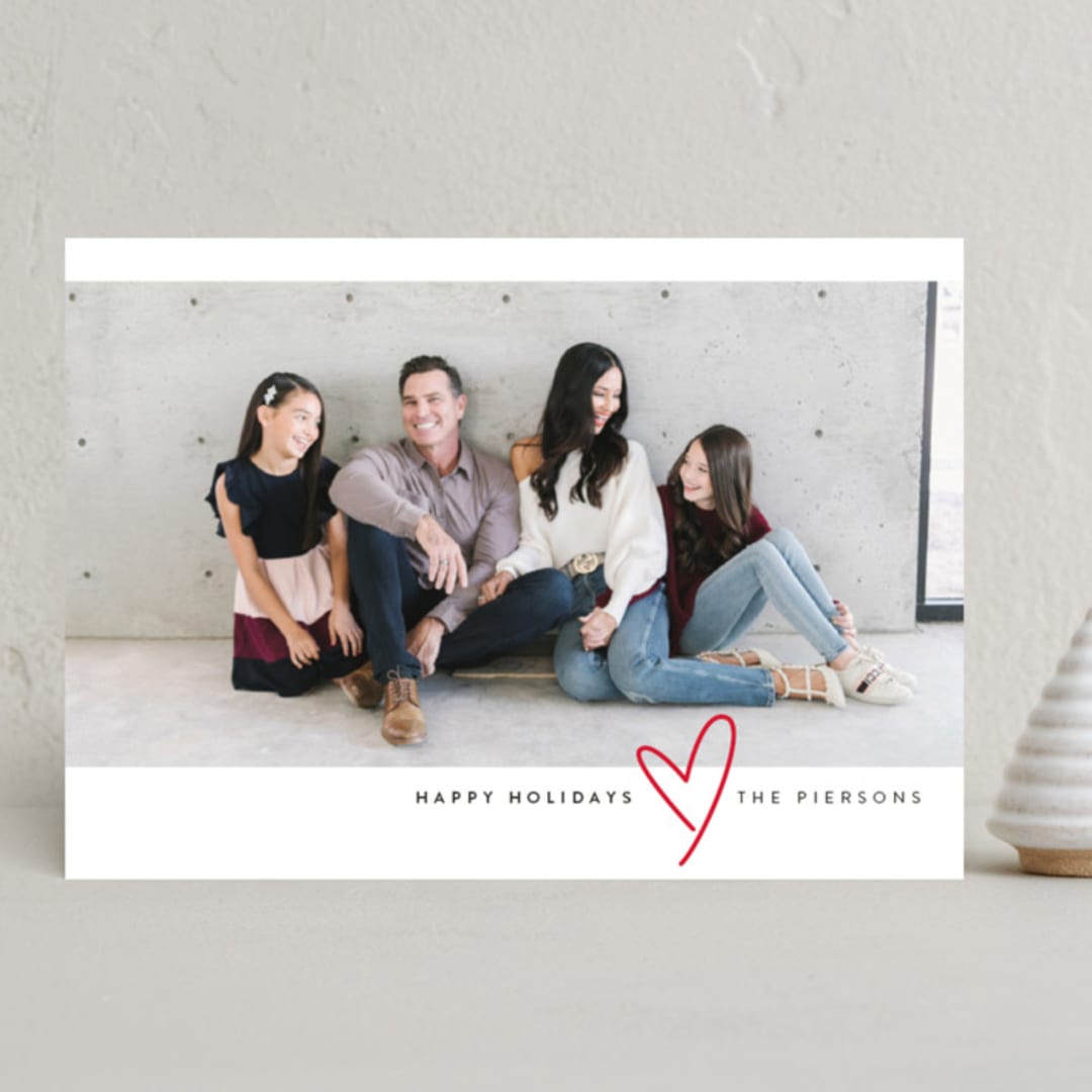 "giving love" - Holiday Cards in Cherry by Erin Deegan - Front