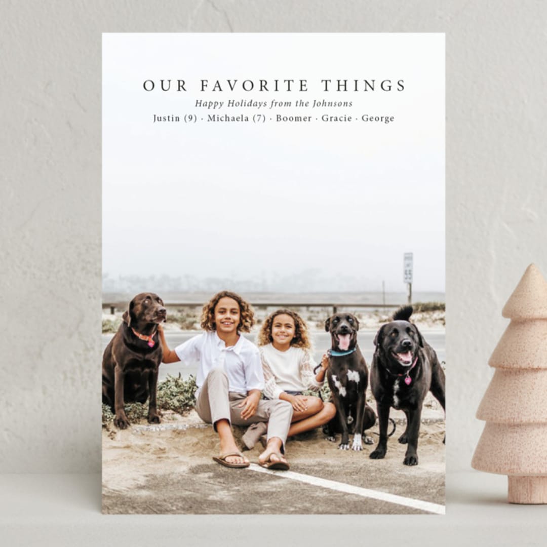 "Fav Things" - Holiday Cards in Coal by Meredith Collie - Front