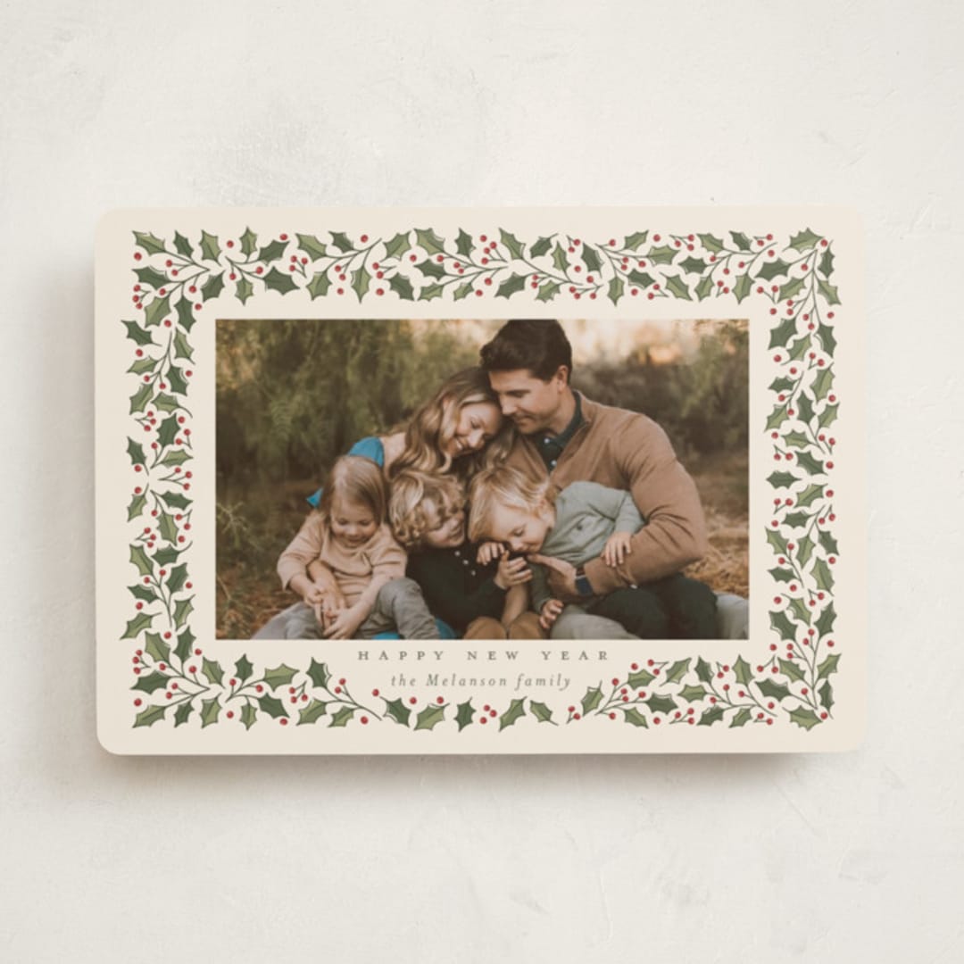 "Winter Garland" - Holiday Cards in Eggnog by Diana Pinnell - Front