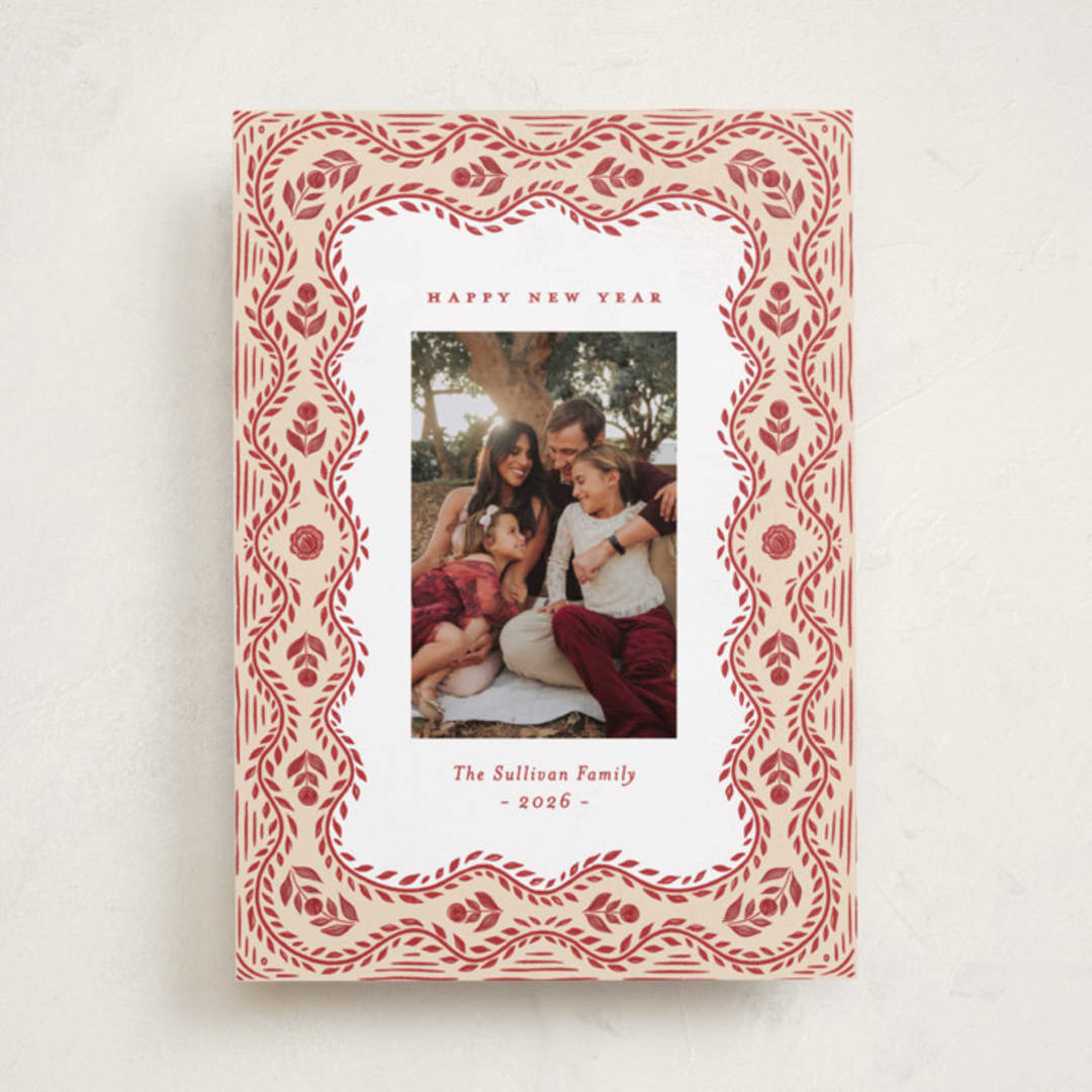 "Cottage Scallop" - Holiday Cards in Peppermint by Julie Murray - Front