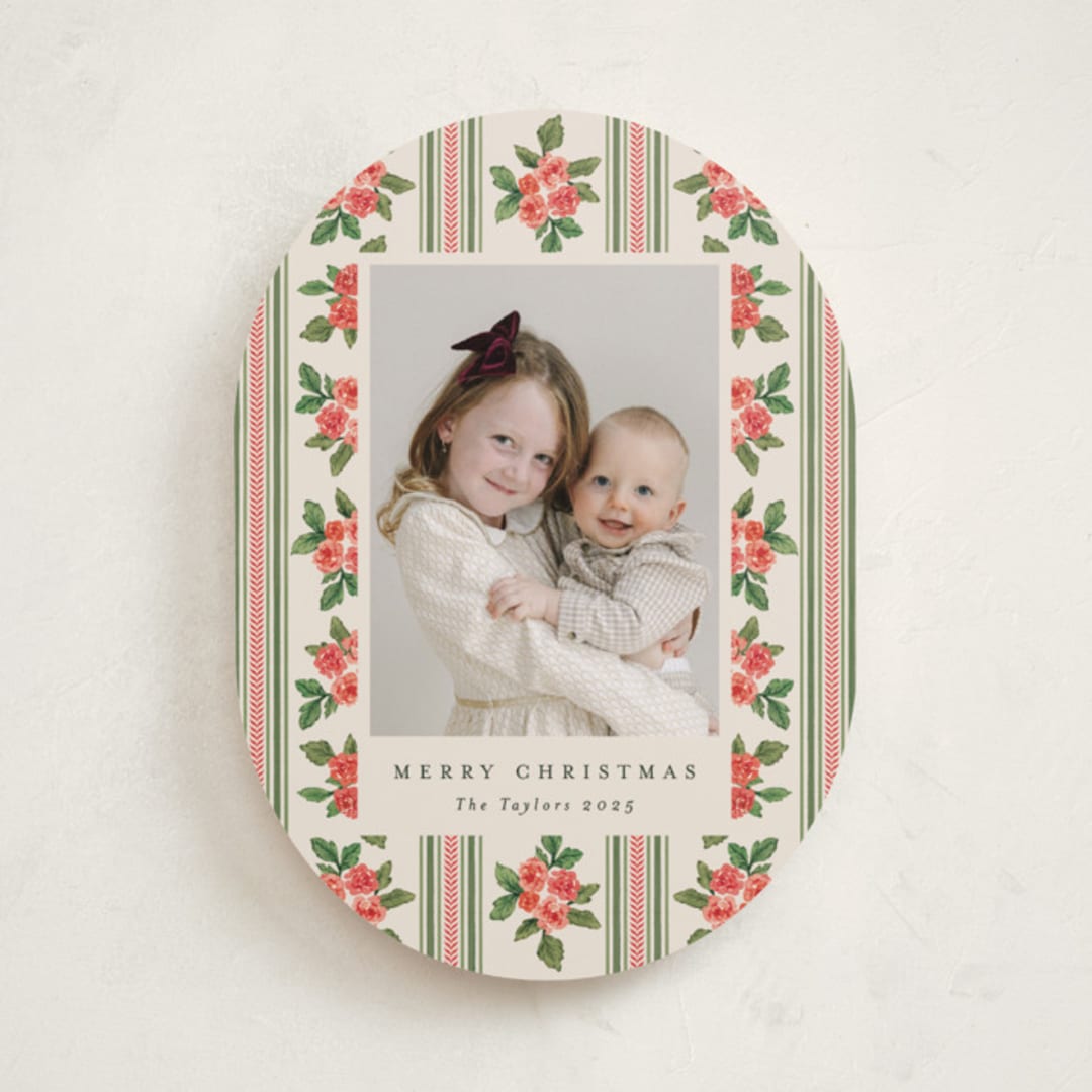"nostalgic wallpaper" - Holiday Cards in Buttercream by Christy Hy Lee - Front