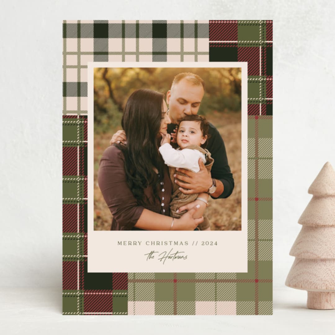 "Madras" - Holiday Cards in Balsam Fir by Megan Cash - Front