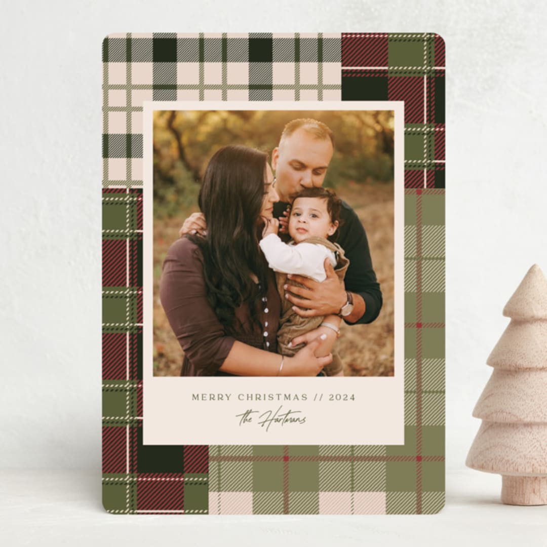 "Madras" - Holiday Cards in Balsam Fir by Megan Cash - Front