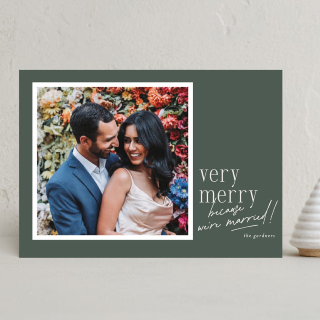 "Oh So Married" - Holiday Cards in Pine by Ashley Iwafuchi - Front