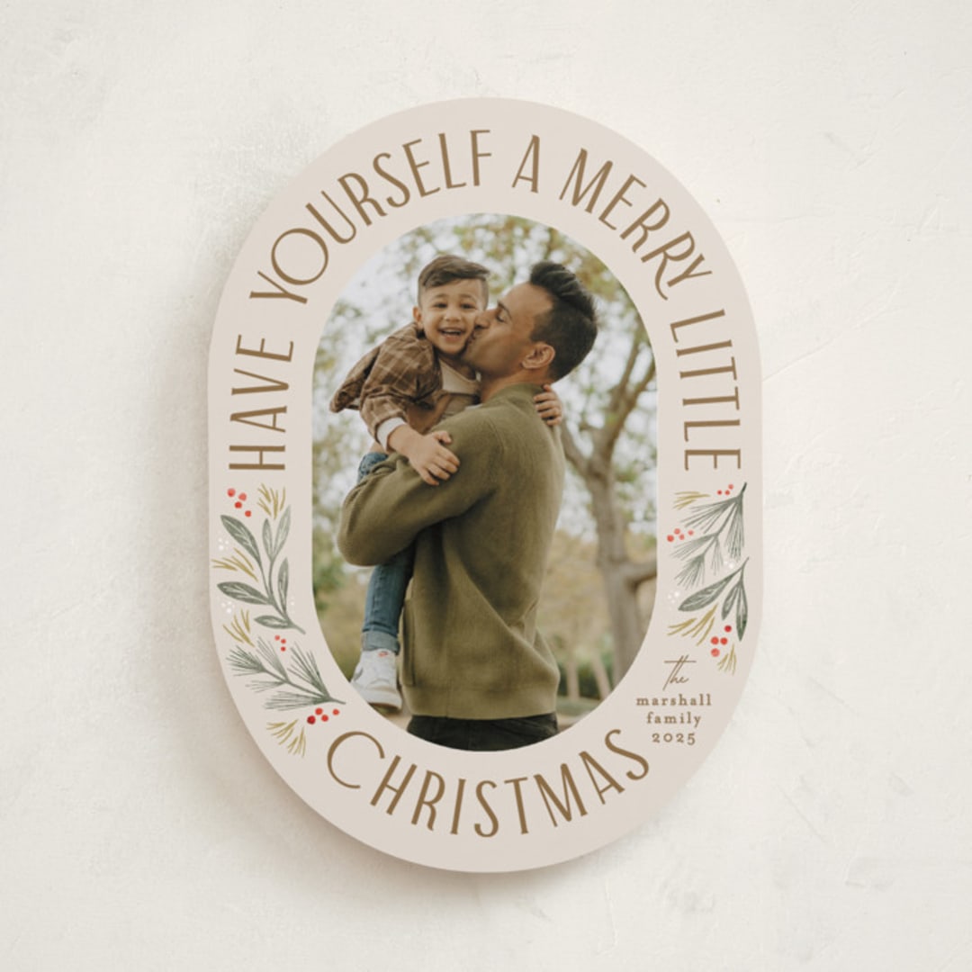 "merry little Christmas time" - Holiday Cards in Linen by Karidy Walker - Front