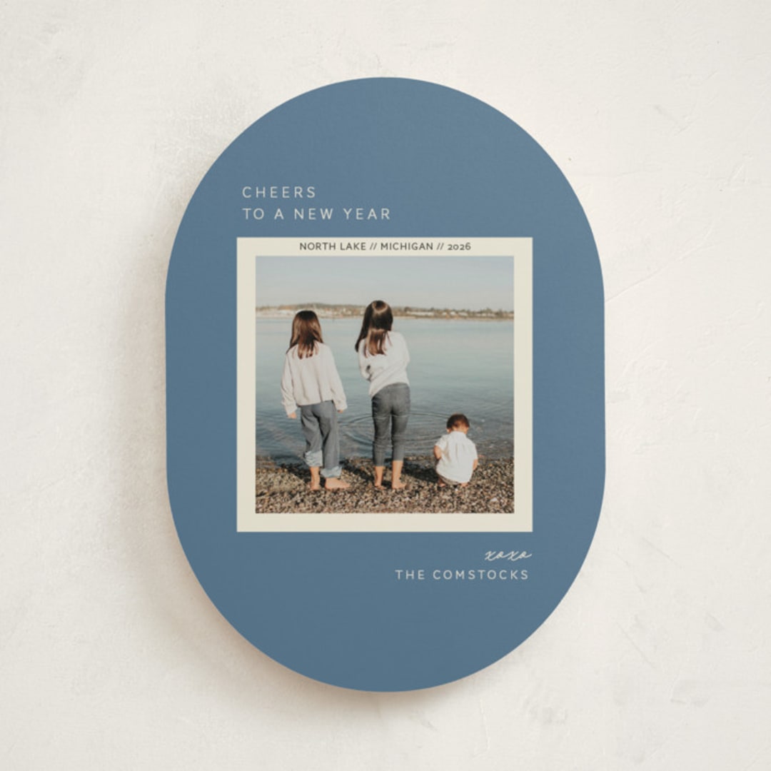 "Vacation Snapshot" - Holiday Cards in French Blue by Sarah Brown - Front