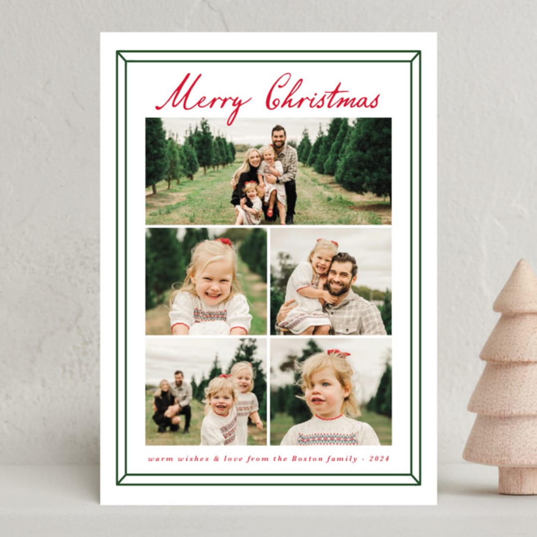 "classic multi frame" - Holiday Cards in Pine by Kanika Mathur - Front