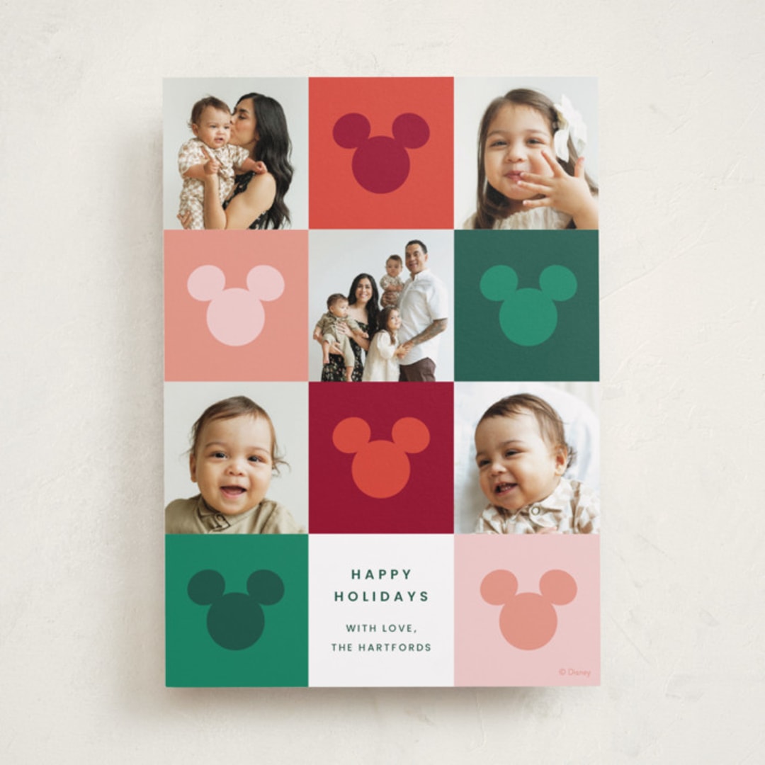 "Vibrant Disney Mickey" - Holiday Cards in Cranberry by Ellen Schlegelmilch - Front