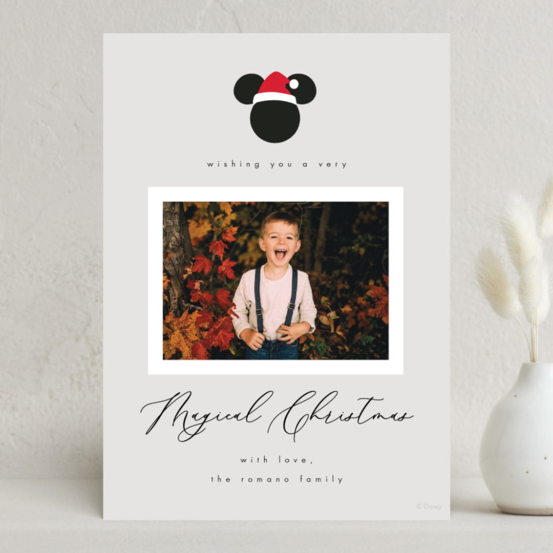 "Simple Disney Mickey" - Holiday Cards in Fog by AK Graphics - Front