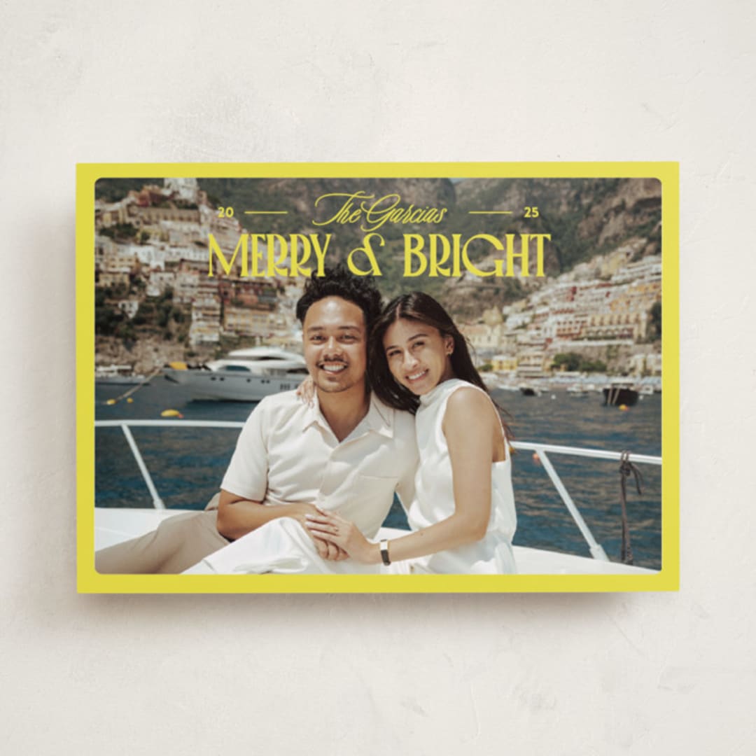 "Bright and Cheery" - Holiday Cards in Lemon by Jenna Holcomb - Front