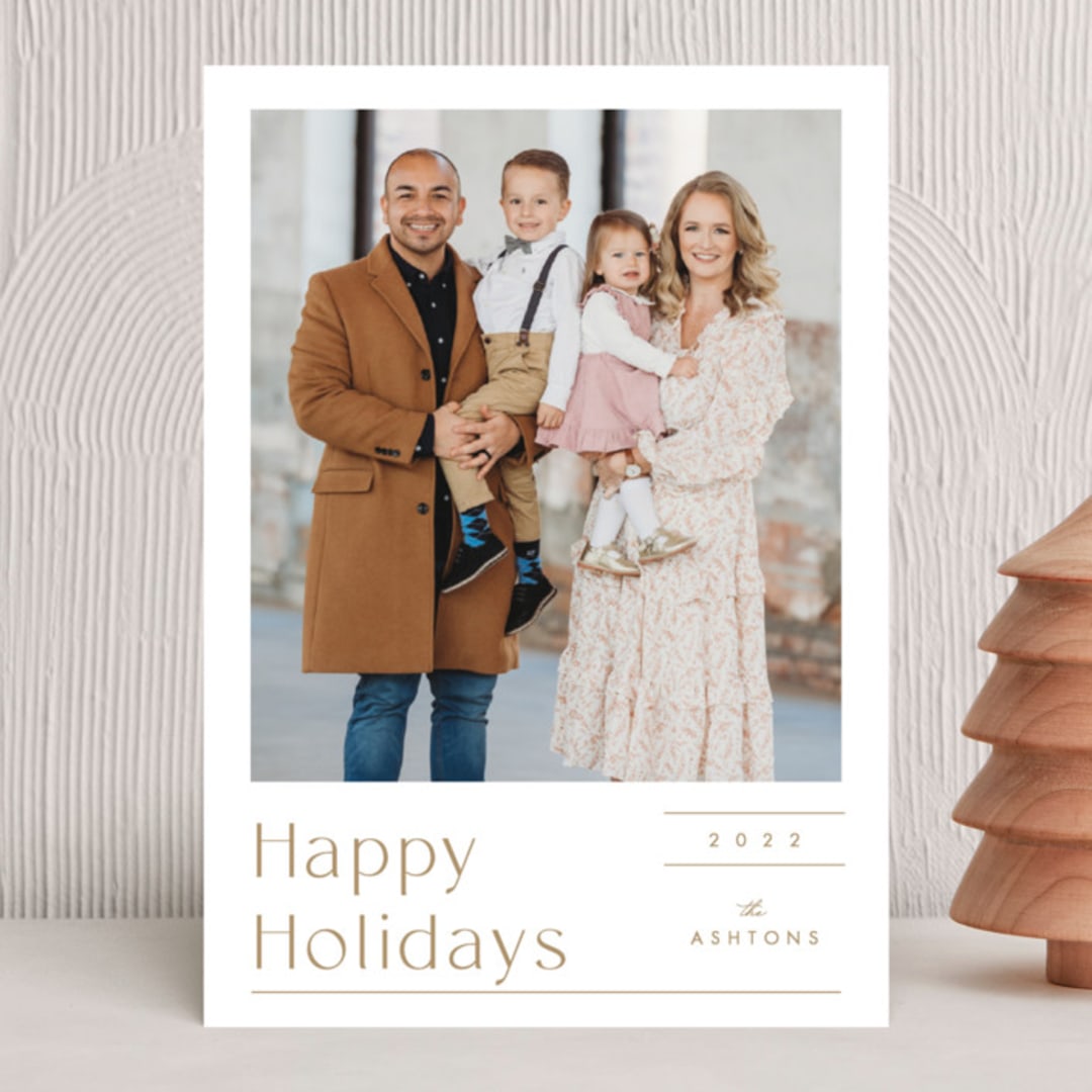 "Modern Grid" - Holiday Cards in Gingerbread by Bethan - Front