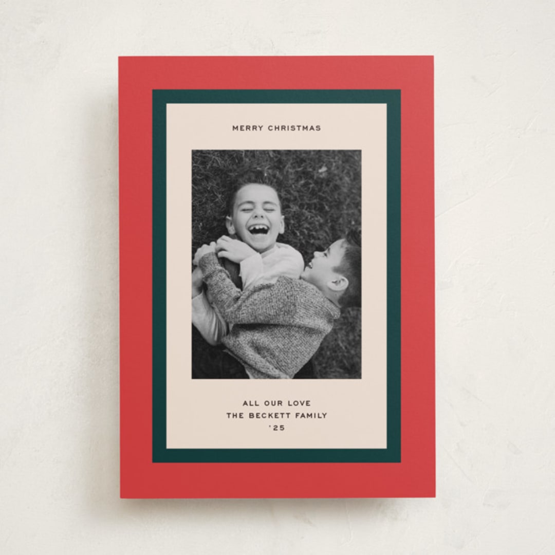 "Classic Wrap" - Holiday Cards in Candied Apple by Annie Clark - Front