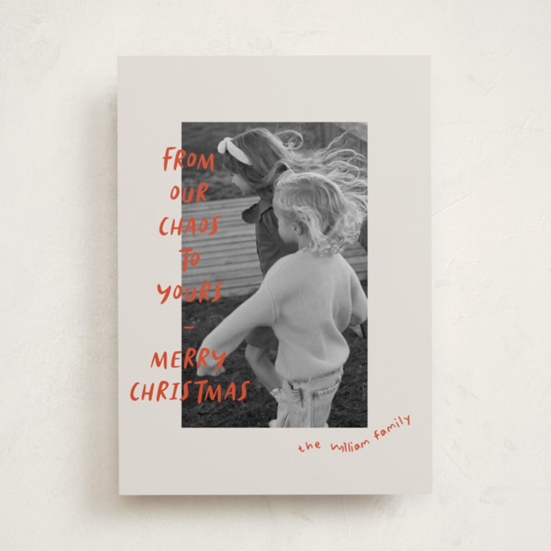 "Happy Chaos" - Holiday Cards in Crimson by Vera Lim - Front
