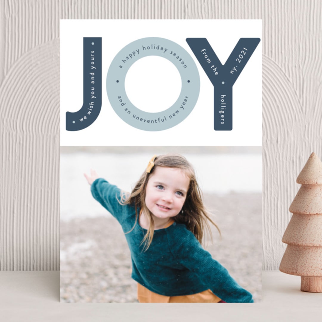 "Capital Joy" - Holiday Cards in Frost by Gwen Bedat - Front
