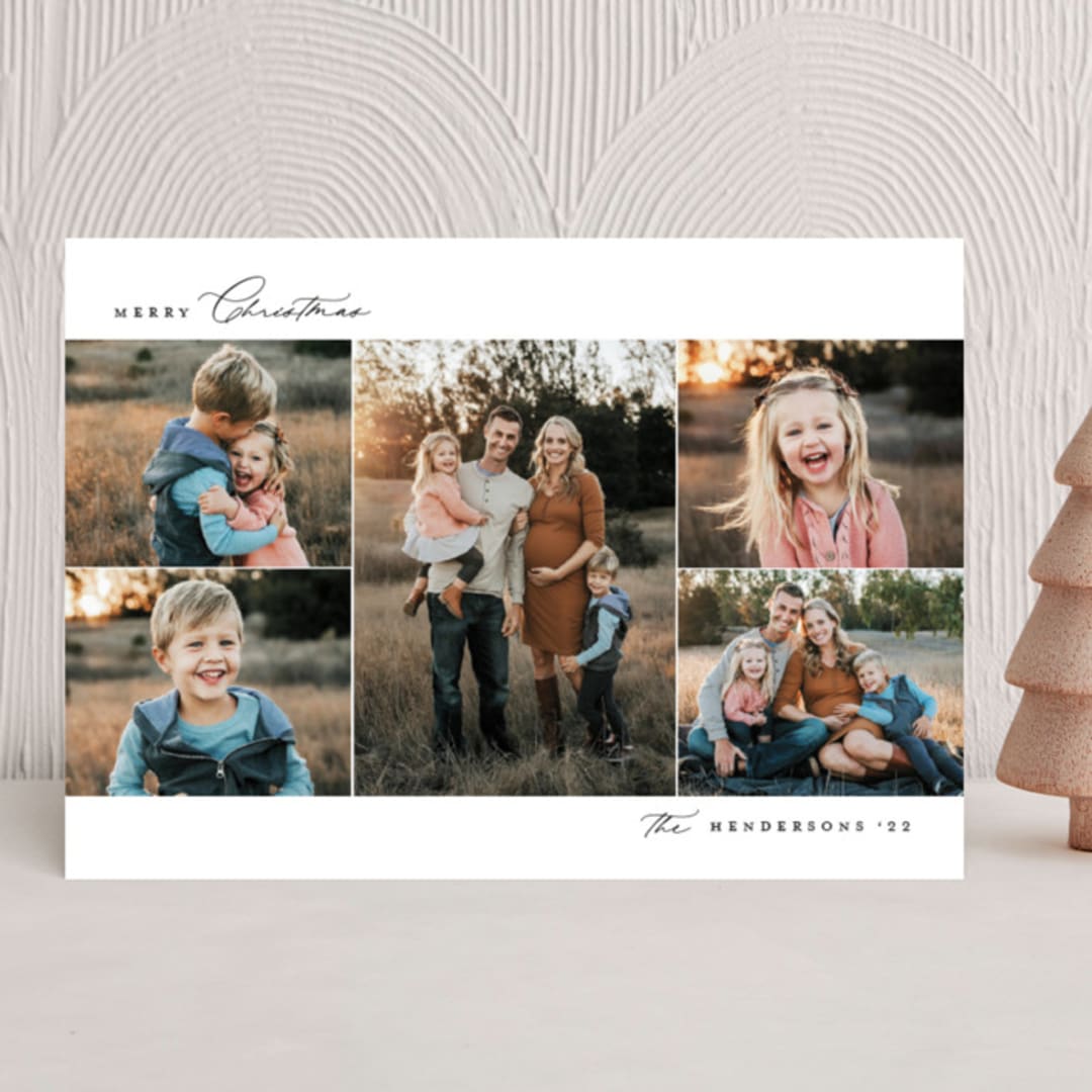 "Sweet Five" - Holiday Cards in Coal by Emily Betts - Front