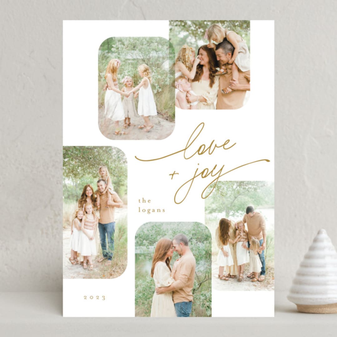 "Highlights" - Holiday Cards in Golden by Laura Hankins - Front
