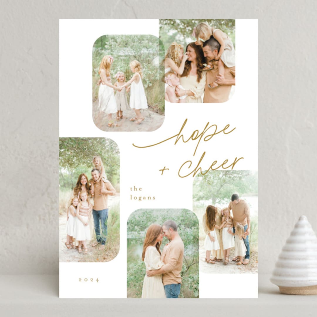 "Highlights" - Holiday Cards in Golden by Laura Hankins - Front