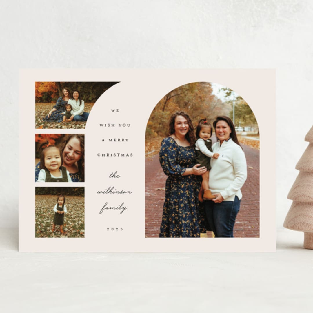 "Organized Arches" - Holiday Cards in Putty by Lauren Chism - Front