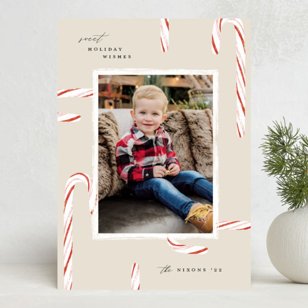 "candy cane crop" - Holiday Cards in Sugar Cookie by Susan Zinader - Front