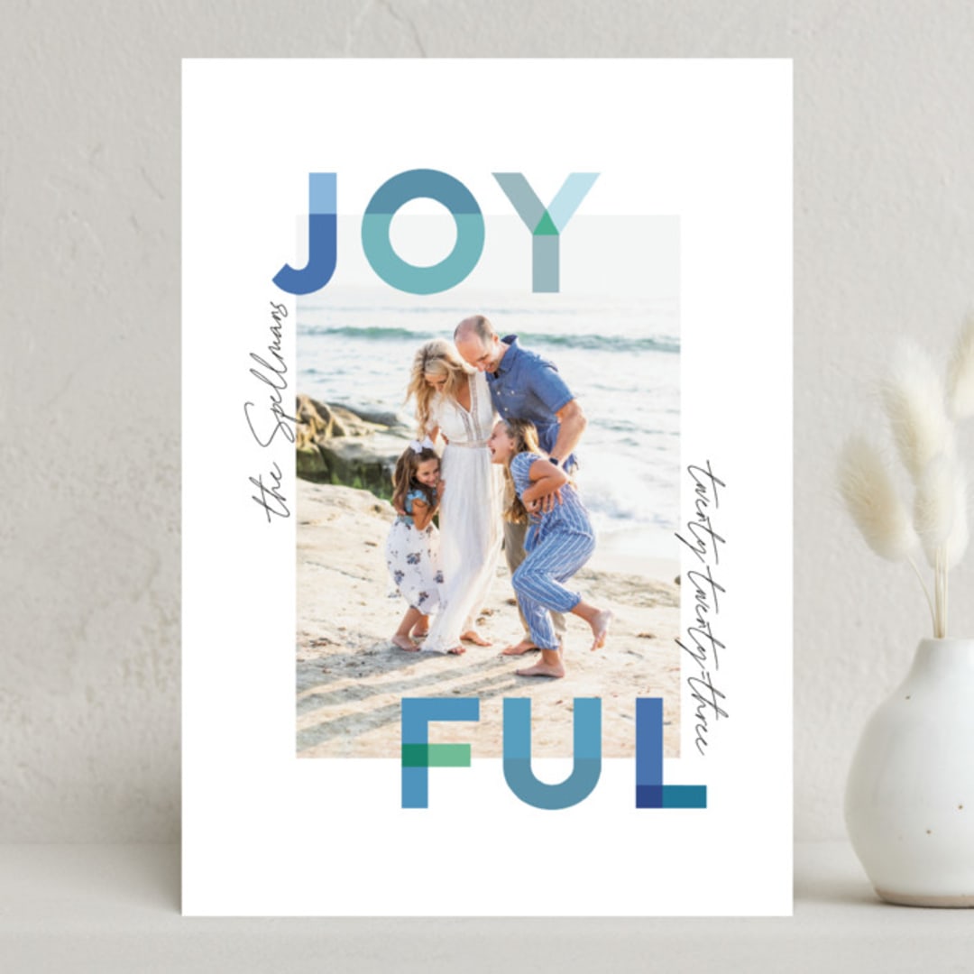 "Brightest Joy" - Holiday Cards in Oceana by Julie Murray - Front